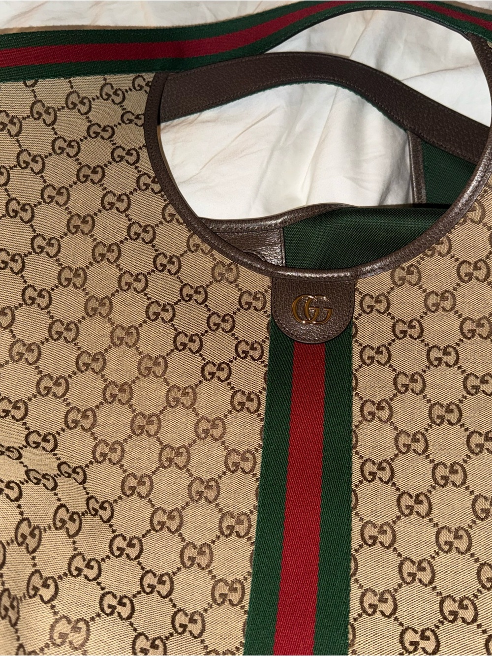 Gucci Brown Monogram Giglio tote-Large - Picture 5 of 16